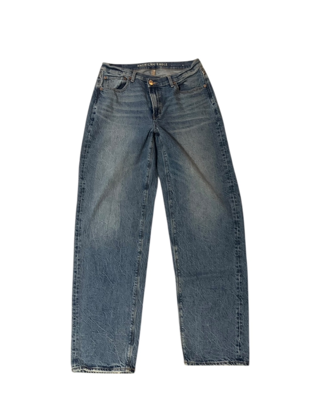 American Eagle Asymmetrical Waist Baggy Jeans size 12 Long
